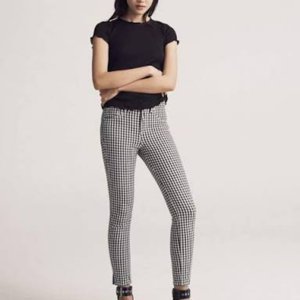 rag & bone black and white gingham capris.